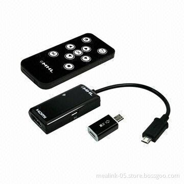 MHL Cable Adapter for Micro USB to HDMI® with Remote Control, 720 and 1,080P Resolution